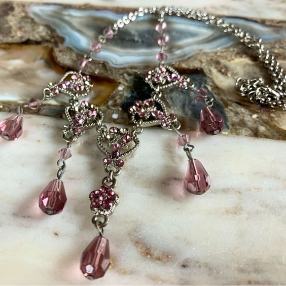 None Jewelry - 2334 Chic Pink Gemstone Necklace